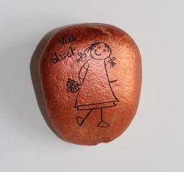 Glücksstein "Mädchen bronze"