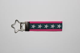 Schlüsselanhänger pink mit Sternen
