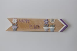 Holzschild "Happy place"