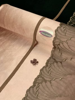 Slip-Nähset rosa glänzend/schwarzbraun