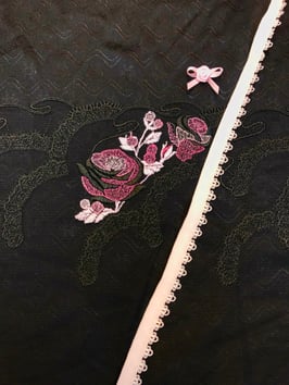 Slip-Nähset schwarz/rosa