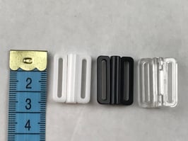 Bikini Verschluss Plastik 2cm  weiss,schwarz,transparent