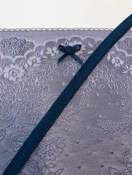 Slip Nähset violetblau Stoff transparent/blau