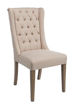 Stuhl beige hohe Lehne