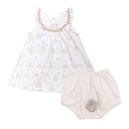 ブロッサム フリルノースリーブ＆ブルマセットアップ☆6-9M/9-12M