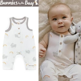 オーガニックコットンノースリーブロンパース