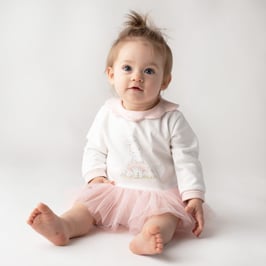 チュールスカート付きロンパース 6-9M/9-12M