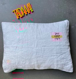 Leinen Kissenhüllen, hellgrau