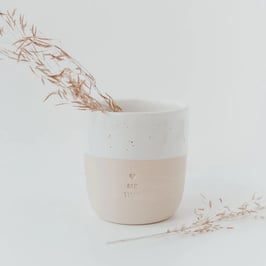 Eulenschnitt Steinguttasse -me time-