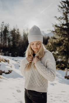 Beanie 3.0 -waffel hellgrau-