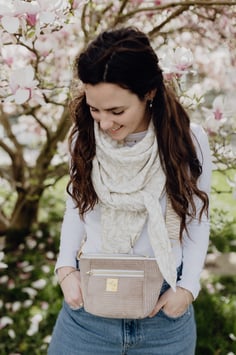 HIPBAG klein -Cord dunkelbeige- mit Boho-Schultergurt