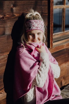 Stricktuch/Poncho -pink-