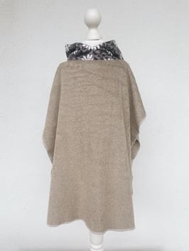 Badeponcho Frottee -Leo flowers beige-