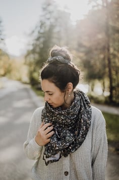 Musselintuch -Blätter grün-