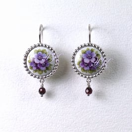 Ohrhänger Set - Violette Blüten