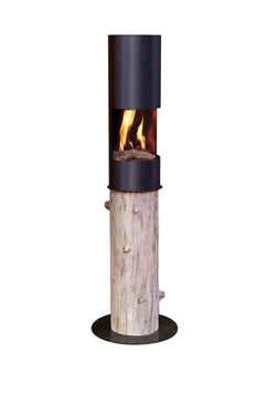 The Flame - Round Log - schwarz
