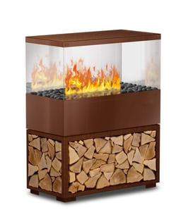 Case Effektfeuer - Rostoptik mit Echtholzeinlage