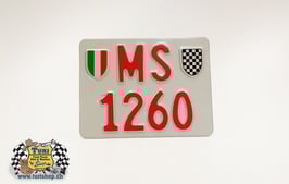 CH-Schild Motorrad 18 x 14cm Weiss/Rot, mit spez. Wappen