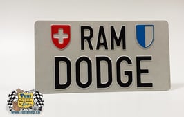 CH-Schild Hochformat 30 x 16cm Weiss/Schwarz, grosse Schrift