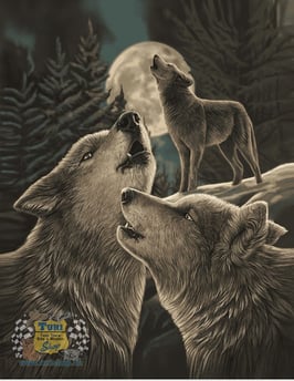 Flauschdecke - Heulende Wölfe