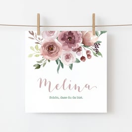 Geburtskarte Melina, 4-seitig