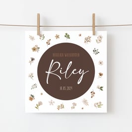 Geburtskarte Riley, 2-seitig