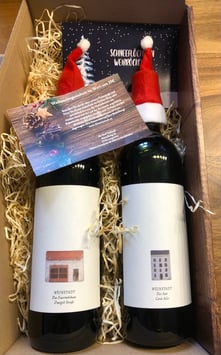 Weihnachtliche 2er Geschenksbox MIT 20€ Gutschein und Weihnachtskarte