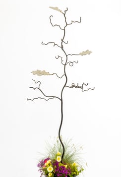 Bird feeder tree bird feeder stand with 3 shiny stainless steel oak leaves