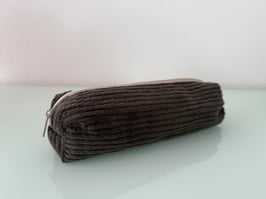 Stiftemäppchen Cord braun