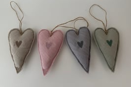 Herzanhänger Leinen