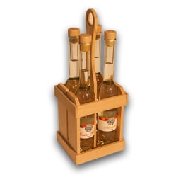 Holzgestell mit klarem Doppelbrand