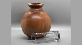 Kugelvase Holz, Nussbaum 19 x 15 cm