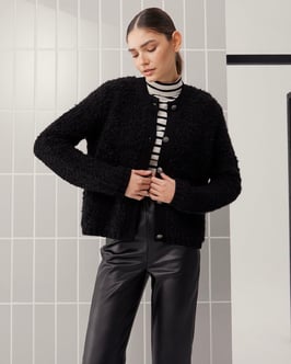 Smith & Soul - Round Neck Button Cardigan Black