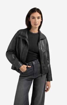 YAYA - Short Faux Leather Jacket With Elastic Hem