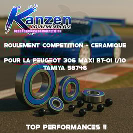 Set BT-01 PEUGEOT 306 MAXI TAMIYA 58746 18pcs Série Compétition ABEC-5