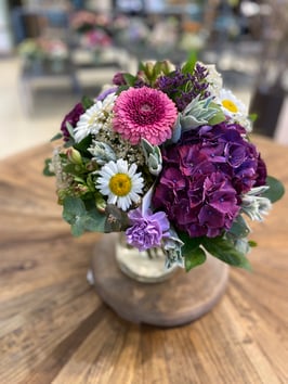 Strauß lila/pink mit Hortensie