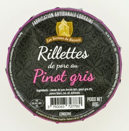 Rillette de porc au Pinot Gris 80 g.