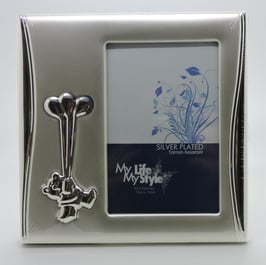 Cadre Argent Ballon pour parrain, marraine ou baptisé.