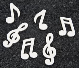 24 notes de musique en bois Blanc