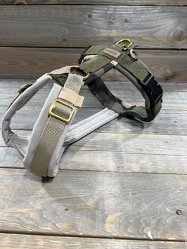 GESCHIRR *EASY TRICOLOR* CAMOU/BEIGE mit Gurt SAHARA/OLIV