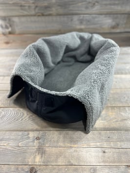 ELBBUDEN´s Klettfutter für die DOGGy BAG in Möbelteddy GRAU