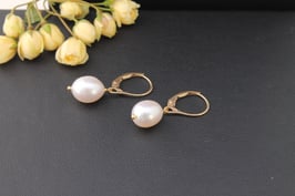 Boucles d'oreilles AMY Perles et argent doré