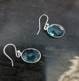 Boucles d'oreilles JEANNE Topaze foncée et argent