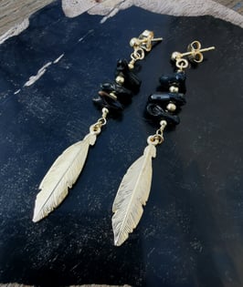 Boucles d'oreilles SINALOA Noires et dorées