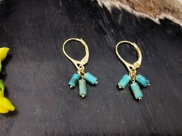 Boucles d'oreilles VITORIA Turquoise dorées