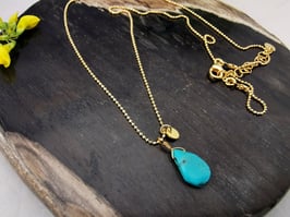 Collier VITA Turquoise bleue doré