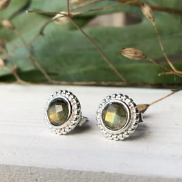 Ohrstecker Silber mit Labradorit