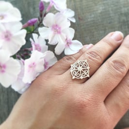 FINGERRING Sterlingsilber Ornament "Oriental" klein