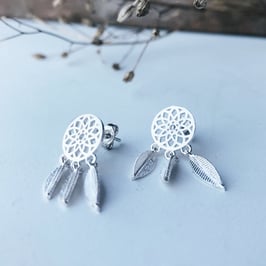 Ohrstecker Traumfänger Silber