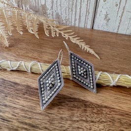 OHRHÄNGER Rhombus Ohrhänger in geschwärztem Sterlingsilber